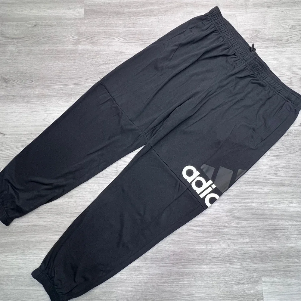 Adidas Mens Essentials French Terry Tapered Cuff Logo Pants Black 2XL GK8988
